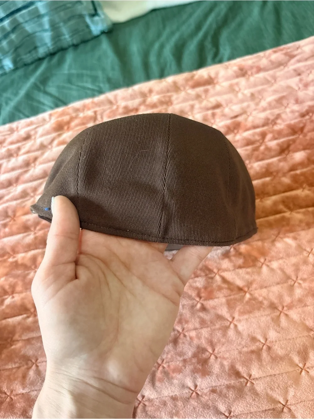 Vintage Two Baby Newsboy Caps in Navy and Dark Brown